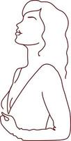 ilustración de mujer de arte de línea. diseño minimalista moderno. figura femenina minimalista abstracta. arte elegante. para carteles, tatuajes, logotipos de tiendas de ropa vector