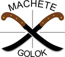 dos machetes cruzados cleaver o machete o golok arma tradicional vector