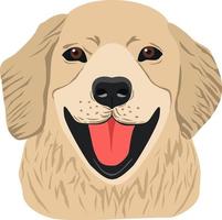 lindo perro labrador. linda mascota logotipo de arte de línea de raza de perro - golden retriever. vector