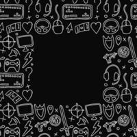 seamless pattern with gaming icons and place for text vector