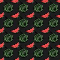 seamless watermelon pattern. vector doodle illustration with watermelon. pattern with red watermelon