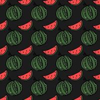 seamless watermelon pattern. vector doodle illustration with watermelon. pattern with red watermelon