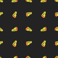 seamless cheese pattern. Doodlr vector pattern with cheese icons. Colored cheese background