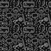 seamless pattern with gaming icons vector