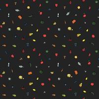 Seamless pattern with food icons. Colored doodle food pattern. Food background vector