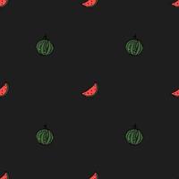 seamless watermelon pattern. vector doodle illustration with watermelon. pattern with red watermelon