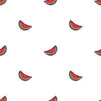 seamless watermelon pattern. vector doodle illustration with watermelon. pattern with red watermelon