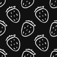 Seamless strawberries pattern. Doodle vector with strawberries icons. Vintage strawberries pattern