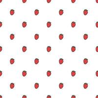 Seamless strawberries pattern. Doodle vector with red strawberries icons. Vintage strawberries pattern