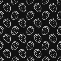 Seamless strawberries pattern. Doodle vector with strawberries icons. Vintage strawberries pattern