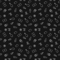 Seamless football pattern. Doodle football illustration with a soccer ball, championship cup, shoes, football field vector