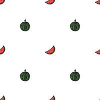 seamless watermelon pattern. vector doodle illustration with watermelon. pattern with red watermelon