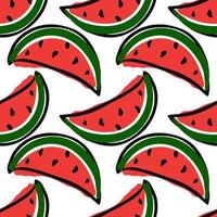 seamless watermelon pattern. vector doodle illustration with watermelon. pattern with red watermelon