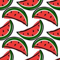 seamless watermelon pattern. vector doodle illustration with watermelon. pattern with red watermelon