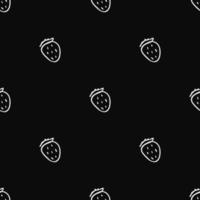 Seamless strawberries pattern. Doodle vector with strawberries icons. Vintage strawberries pattern