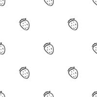Seamless strawberries pattern. Doodle vector with strawberries icons. Vintage strawberries pattern