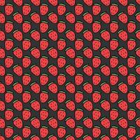 Seamless strawberries pattern. Doodle vector with red strawberries icons. Vintage strawberries pattern