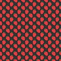 Seamless strawberries pattern. Doodle vector with red strawberries icons. Vintage strawberries pattern