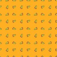 seamless cheese pattern. Doodlr vector pattern with cheese icons. Colored cheese background