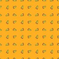 seamless cheese pattern. Doodlr vector pattern with cheese icons. Colored cheese background