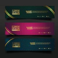 Set banner template design with luxury and elegant lines shape ornament effect on texture pattern background vector