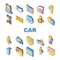 Car Service Technical Maintenance Icons Set Vector