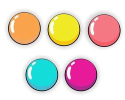 colorful of cartoon buttons set. Vector illustration,GUI elements for your design