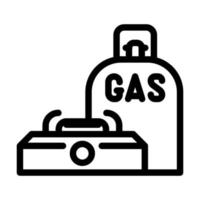 ilustración de vector de icono de línea de estufa de gas