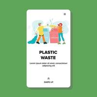Organic And Plastic Waste Human Sorting Vector