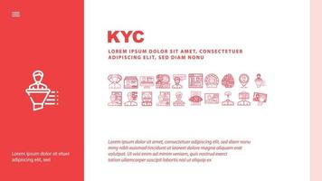 kyc conoce a tu cliente vector de encabezado de aterrizaje