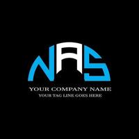 NAS letter logo creative design with vector graphic