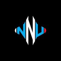diseño creativo del logotipo de la letra nnu con gráfico vectorial vector
