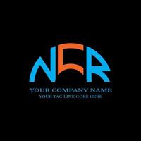 diseño creativo del logotipo de la letra ncr con gráfico vectorial vector