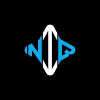 diseño creativo del logotipo de la letra niq con gráfico vectorial vector