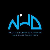 diseño creativo del logotipo de la letra njd con gráfico vectorial vector