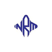 diseño creativo del logotipo de la letra nrm con gráfico vectorial vector
