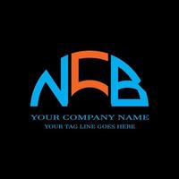 diseño creativo del logotipo de la letra ncb con gráfico vectorial vector