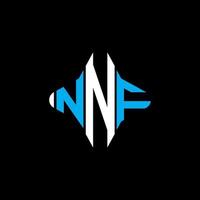 diseño creativo del logotipo de la letra nnf con gráfico vectorial vector
