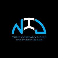 NIJ letter logo creative design with vector graphic