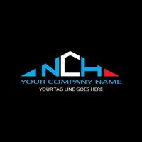 diseño creativo del logotipo de la letra nch con gráfico vectorial vector