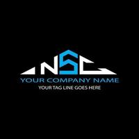diseño creativo del logotipo de la letra nsc con gráfico vectorial vector