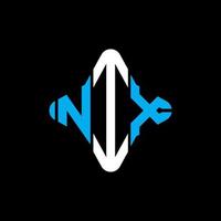 diseño creativo del logotipo de la letra nix con gráfico vectorial vector