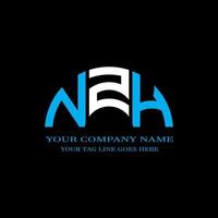 NZH letter logo creative design with vector graphic