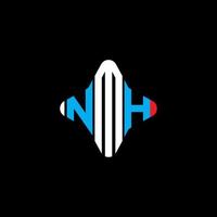 diseño creativo del logotipo de la letra nmh con gráfico vectorial vector
