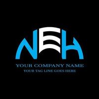 diseño creativo del logotipo de la letra neh con gráfico vectorial vector