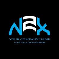 Diseño creativo del logotipo de la letra nzx con gráfico vectorial vector