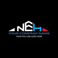 diseño creativo del logotipo de la letra neh con gráfico vectorial vector