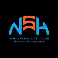 diseño creativo del logotipo de la letra nsh con gráfico vectorial vector
