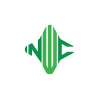 diseño creativo del logotipo de la letra nwc con gráfico vectorial vector
