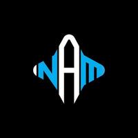 diseño creativo del logotipo de la letra nam con gráfico vectorial vector